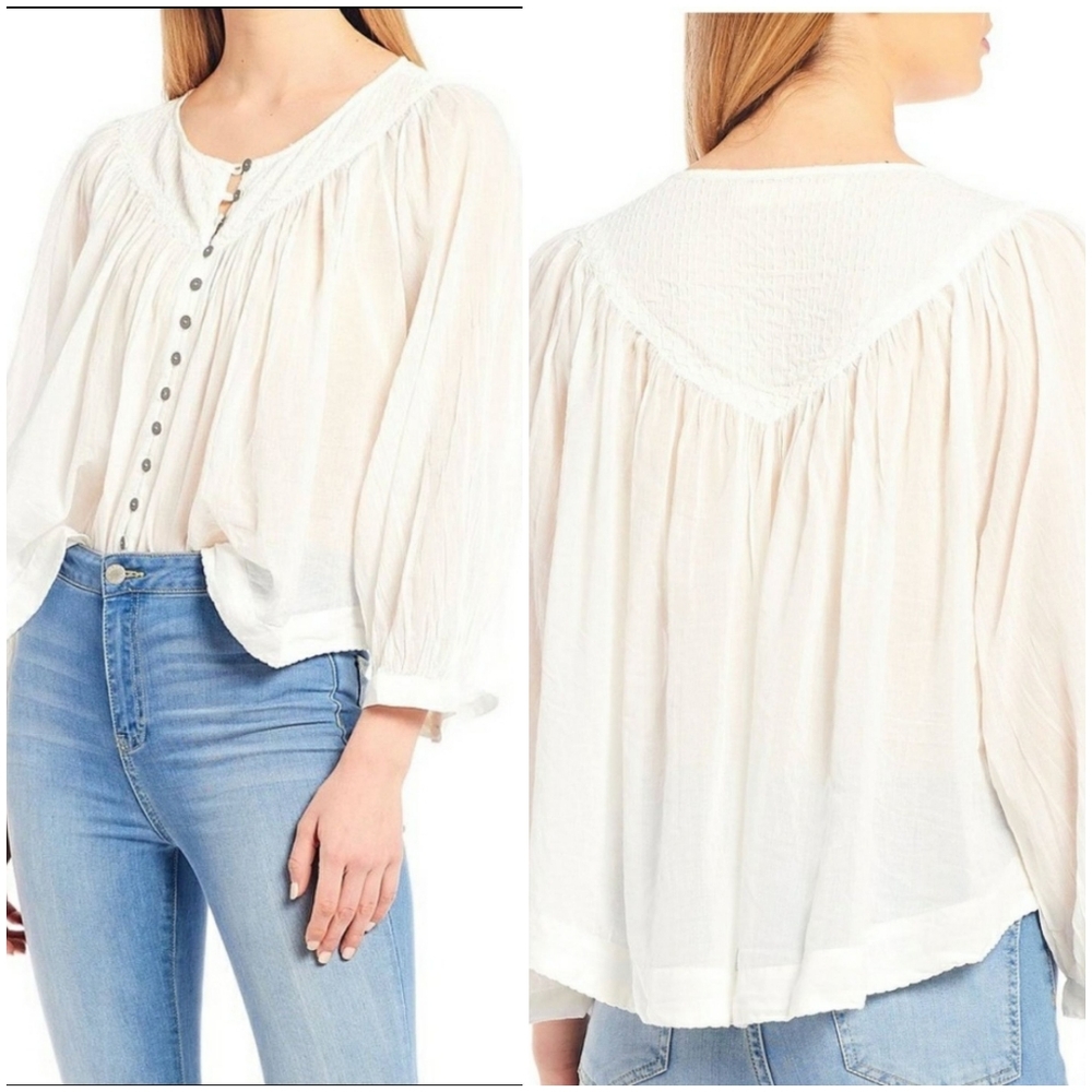 We The Free Cool Meadow Flowy Blouse M